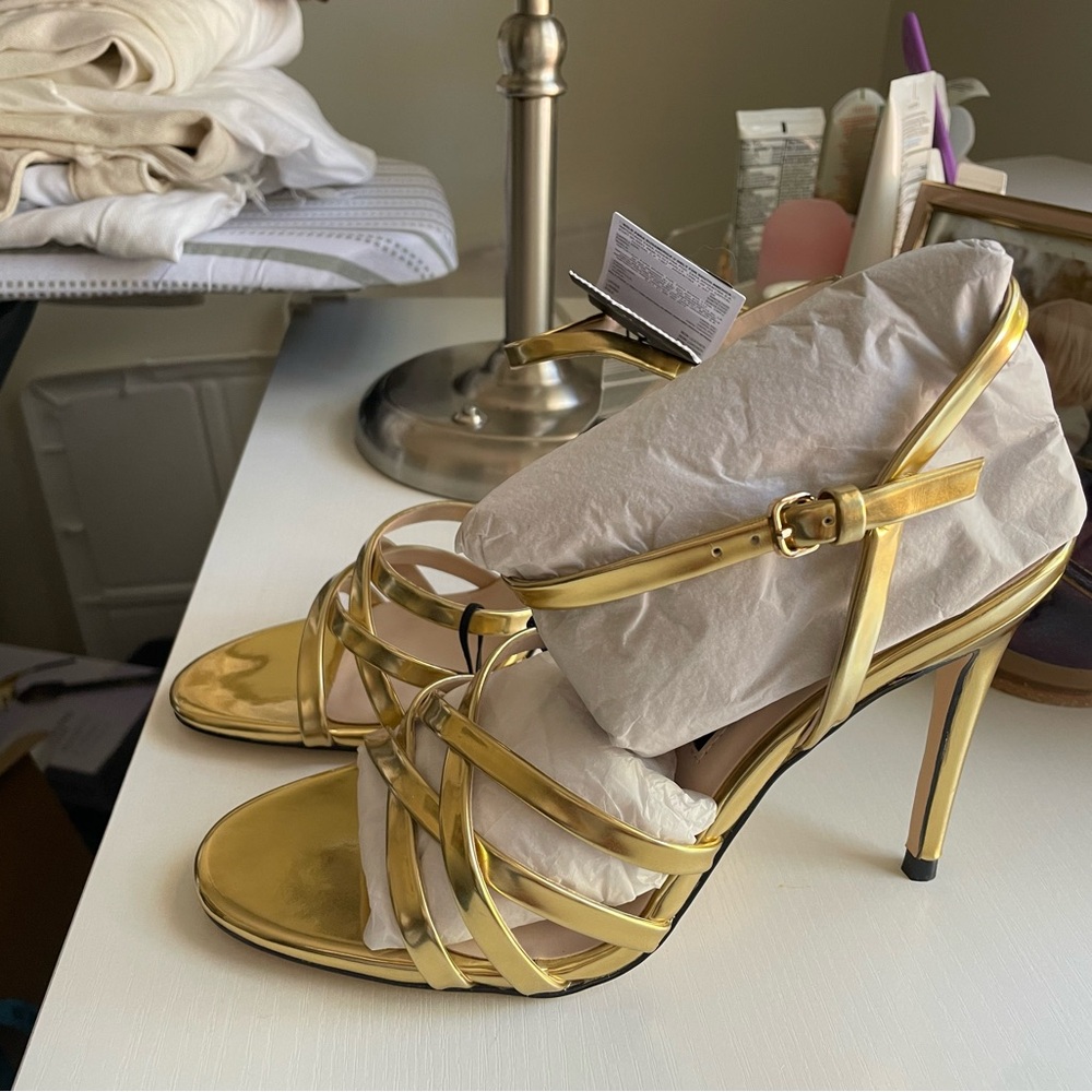 COPY - NWT Zara Gold Sandals.